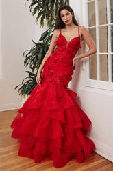 The Hollywood 3D Floral Tiered Mermaid Gown