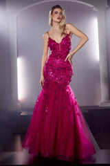 The Marion 3D Floral Glitter Mermaid Gown