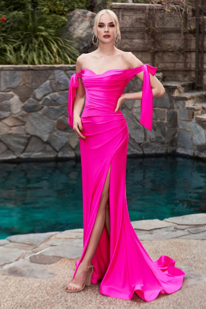 The Eleanor Fitted Off Shoulder Gown
