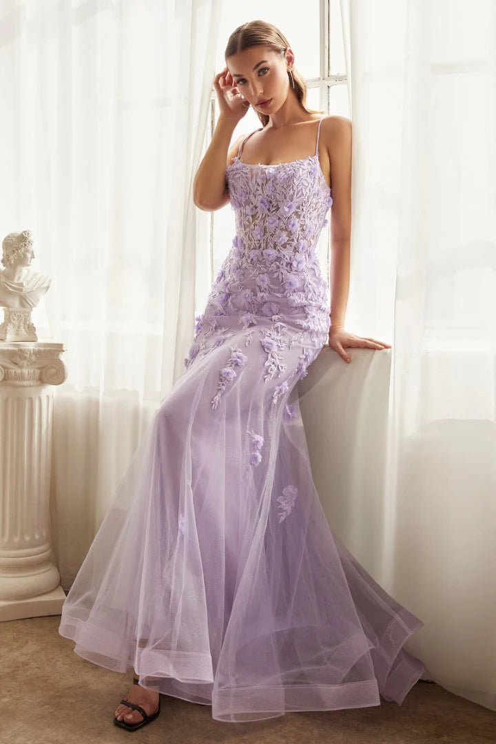 The Madelyn 3D Floral Appliqué Mermaid Gown