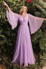 The Andréa Pleated Belle Sleeve Gown